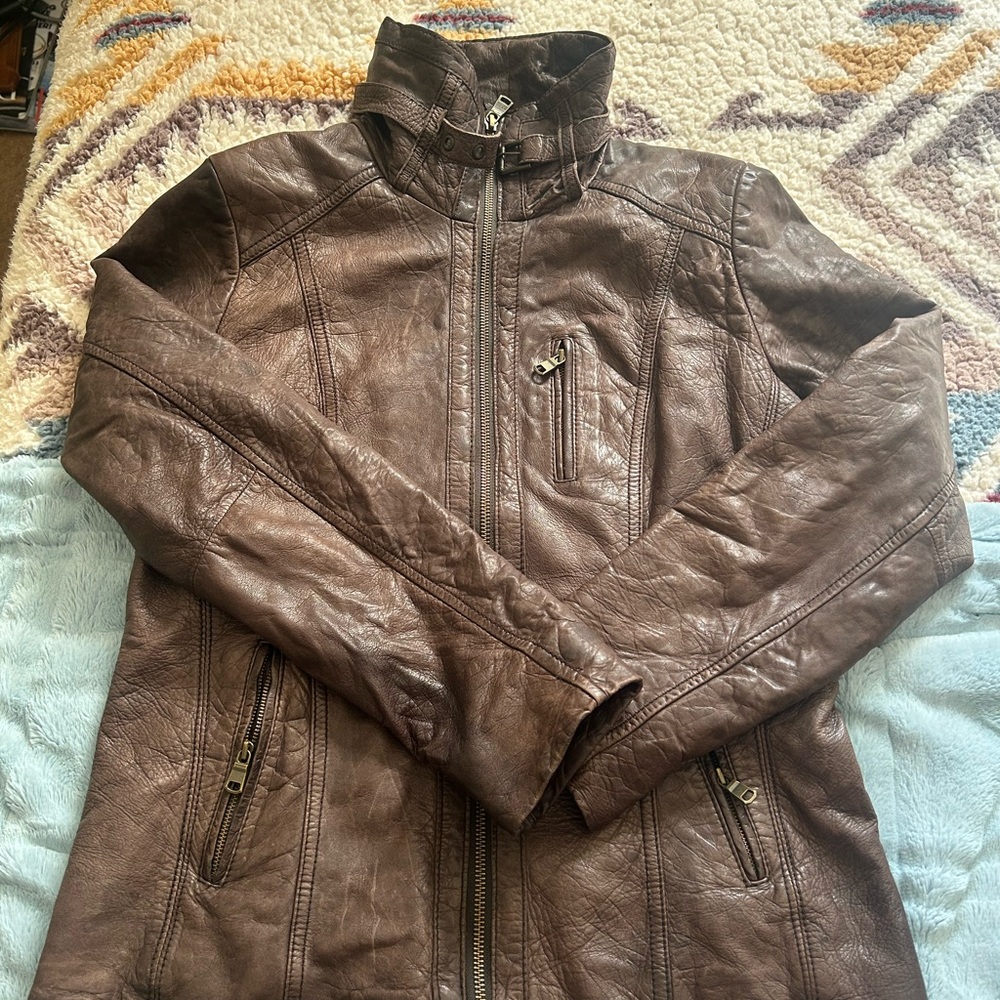 Marc New York Dark Brown Leather Jacket